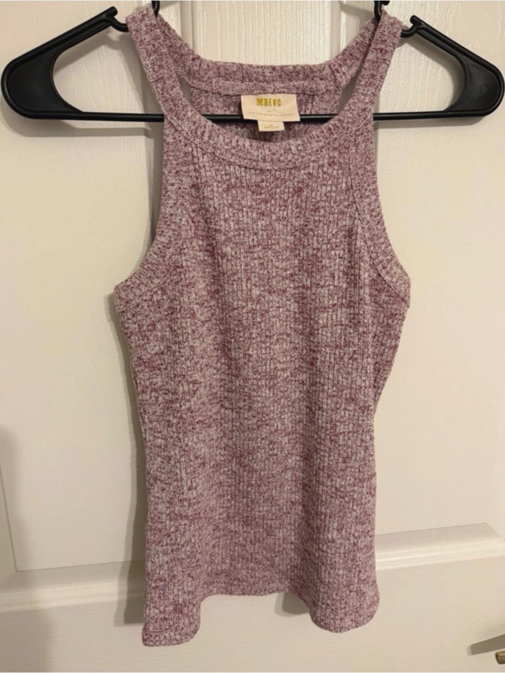 Anthropologie Ribbed Heathered Mauve Racerback Tank